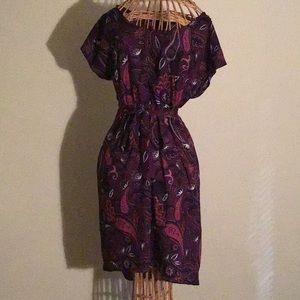 Cute purple printed dress🌺💄👠